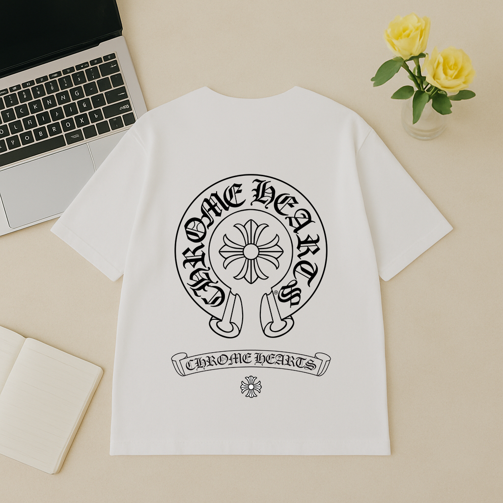 Áo Thun Unisex Chrome Hearts Form Rộng - Thiết Kế In Lưng Cực Chất