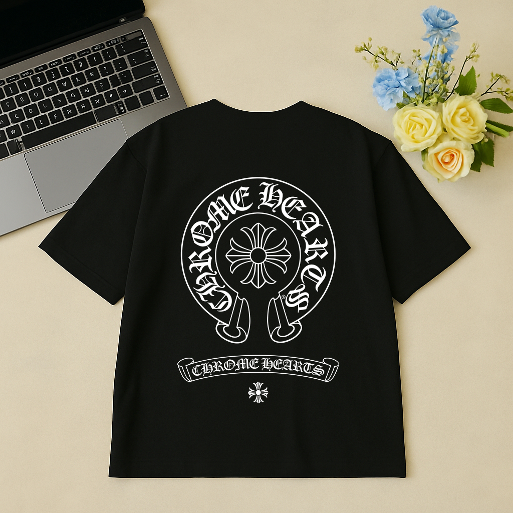Áo Thun Unisex Chrome Hearts Form Rộng - Thiết Kế In Lưng Cực Chất