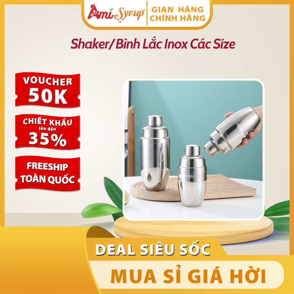 Shaker/ Bình Lắc Inox Các Size 350ml, 530ml, 700ml, Dụng Cụ Pha Chế Chuyên Nghiệp, Chất Liệu Bền Đẹp
