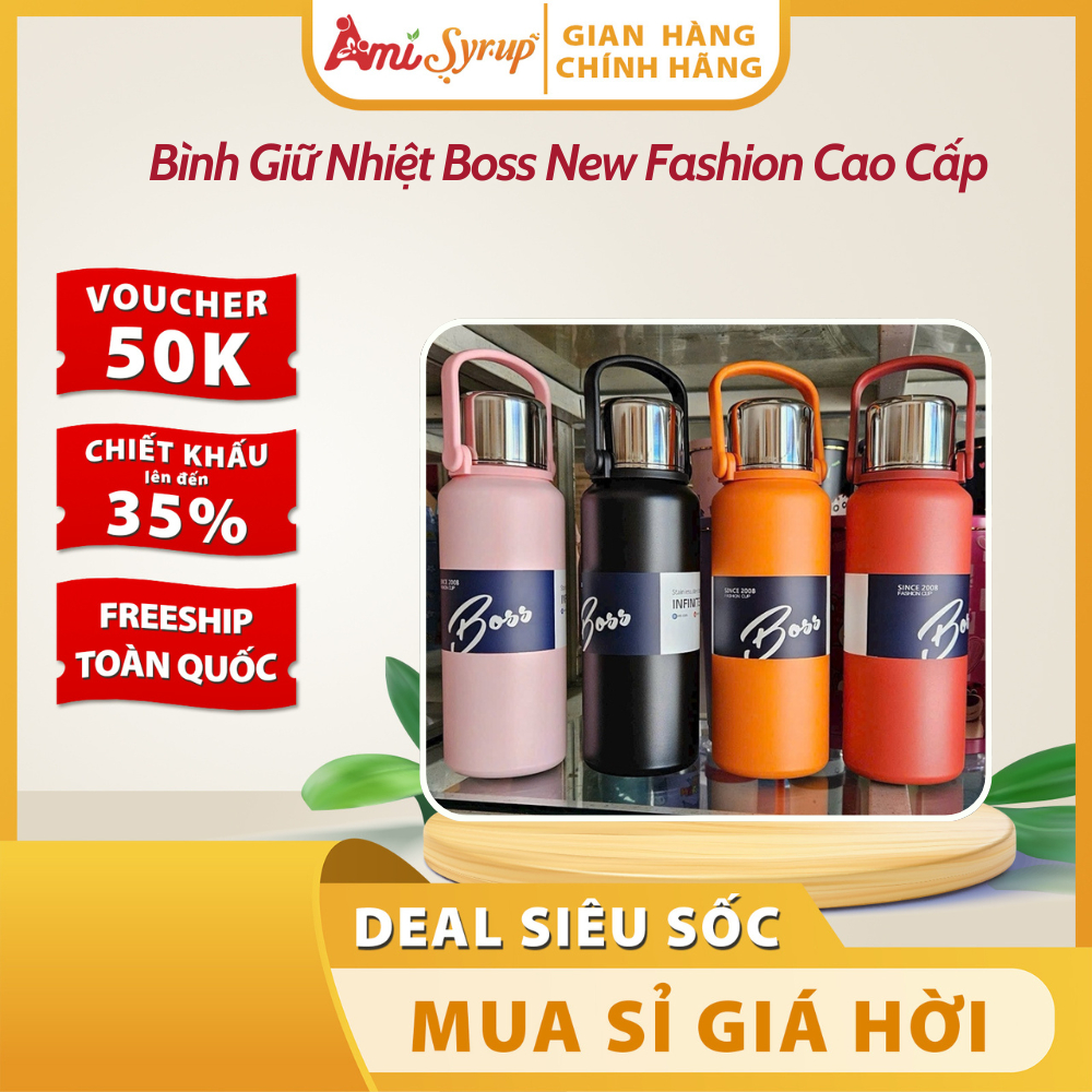 Bình Giữ Nhiệt Boss New Fashion Cao Cấp - Chất liệu inox 316, Có lưới lọc trà, Dung tích Đa dạng