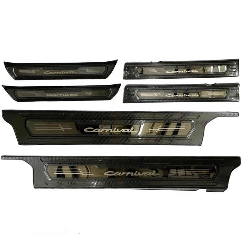 Ốp bậc cửa, nẹp bước chân và chống trầy cốp xe Carnival 2022-2025 vân Carbon