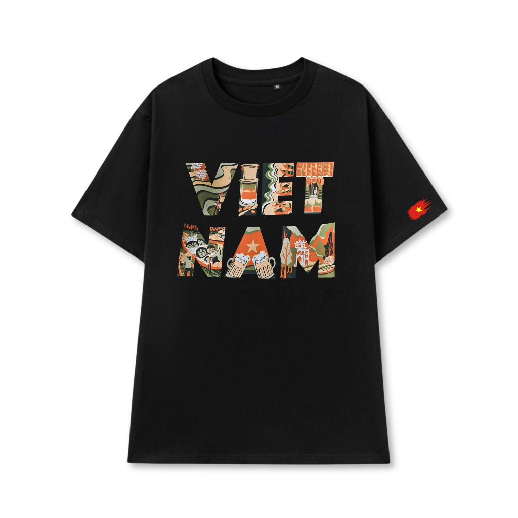 [ÁO THUN VIỆT NAM] Áo Thun In Hình Việt Nam Ngực Áo Thể Hiện Tình Yêu Nước, Form Unisex, Chất Cotton 100% + Có Hộp
