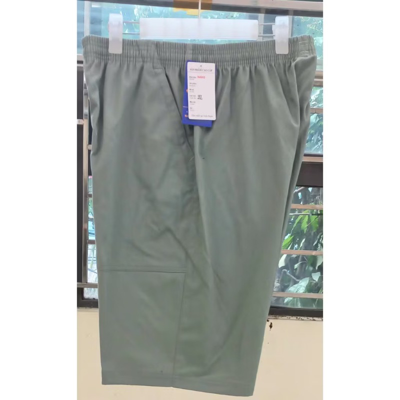 Quần short túi hộp nam trung niên si lửng chất kaki lưng thun co giãn from rộng thoải mái size từ 45kg-85kg