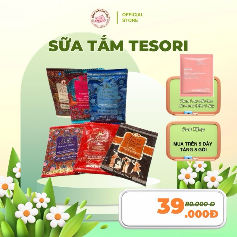 Sữa tắm Tesori 6 mùi dạng gói dây du lịch tiết kiệm 9ml gói [có mix mùi]