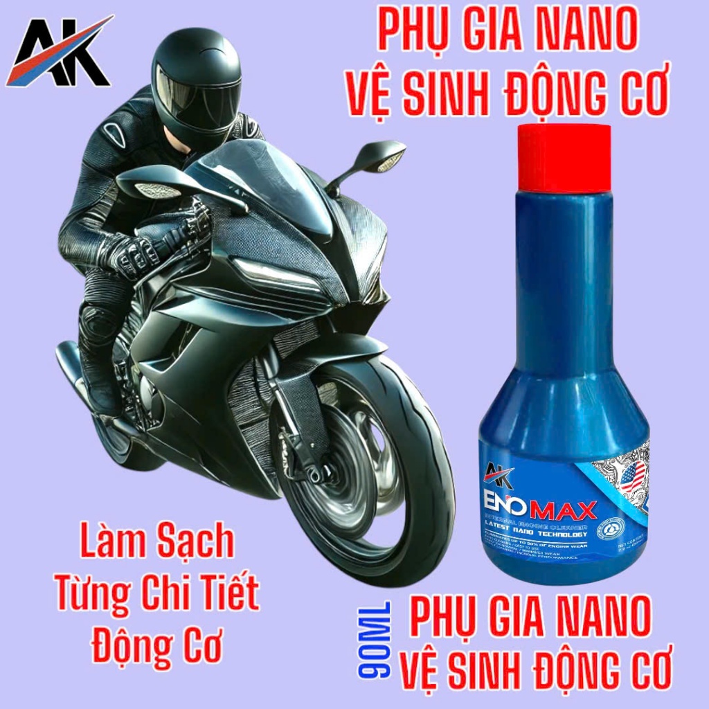 PHỤ GIA NANO ENOMAX VỆ SINH ĐỘNG CƠ 90ML