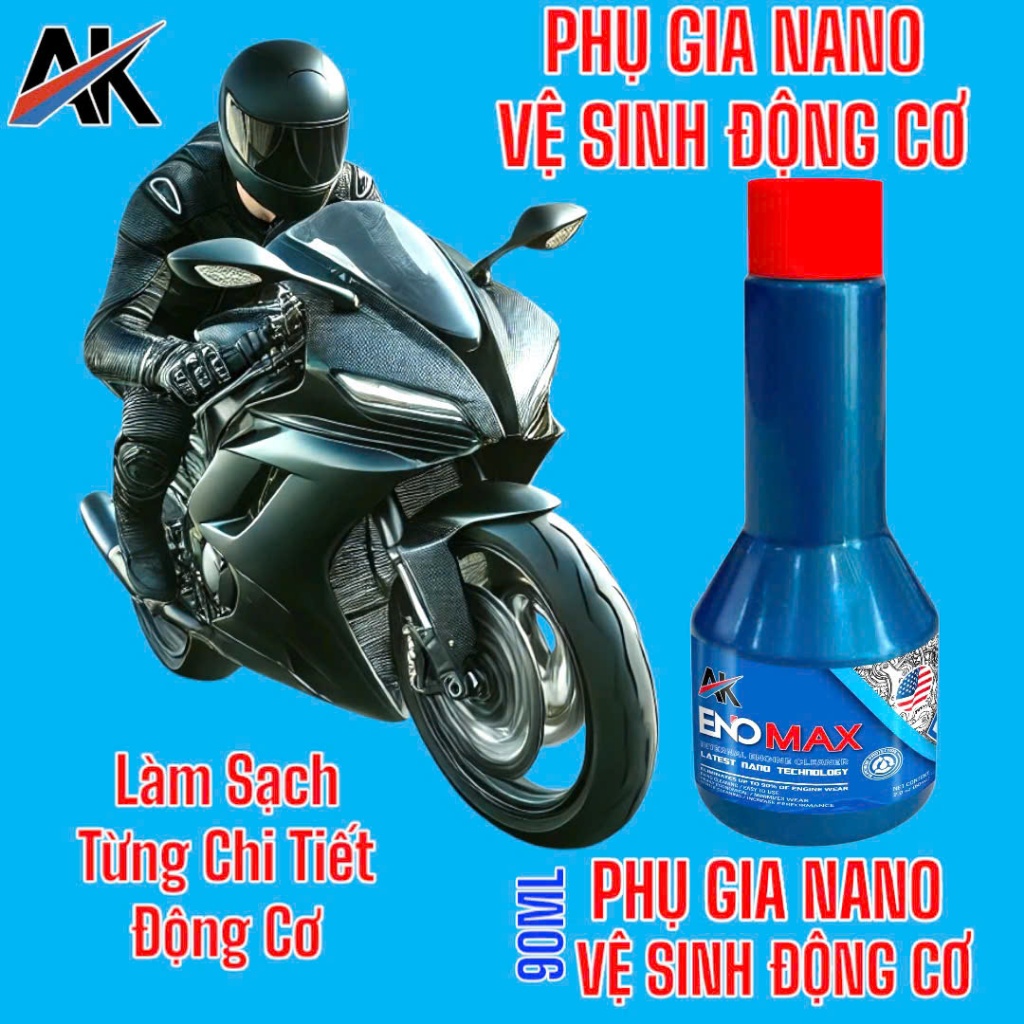 PHỤ GIA NANO ENOMAX VỆ SINH ĐỘNG CƠ 90ML