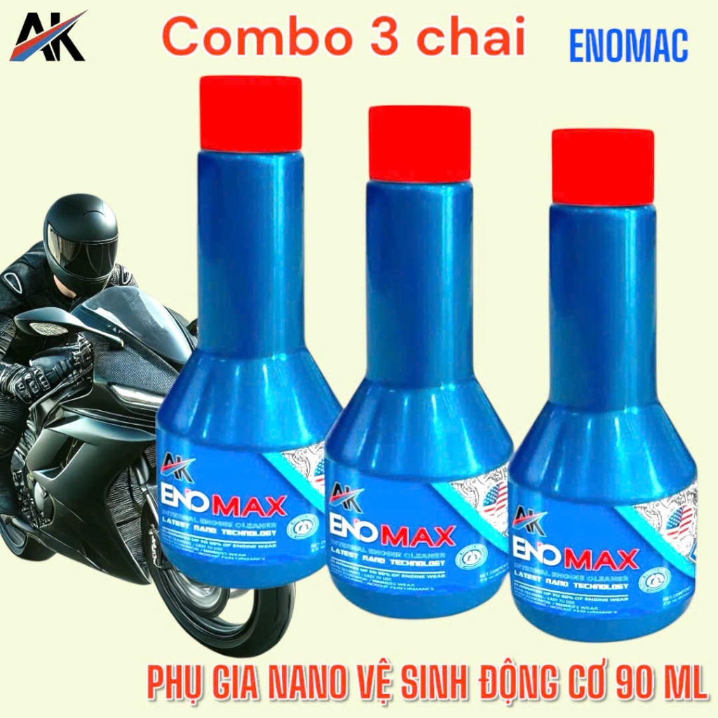 COMBO 3 CHAI PHỤ GIA NANO ENOMAX VỆ SINH ĐỘNG CƠ 90ML