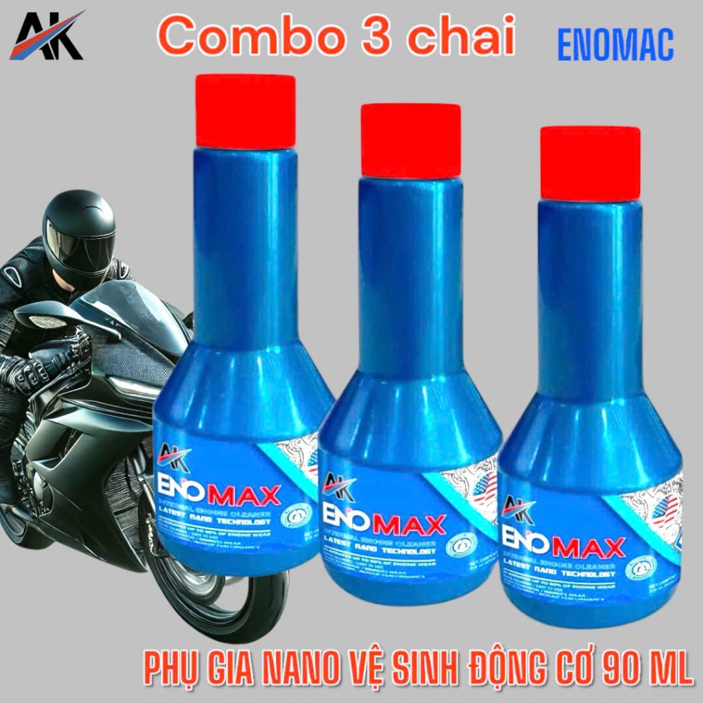 COMBO 3 CHAI PHỤ GIA NANO ENOMAX VỆ SINH ĐỘNG CƠ 90ML