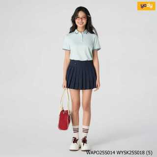Áo polo nữ YODY ponte roma cool dáng suông chạm mát tức thì siêu co giãn WAPO25S014
