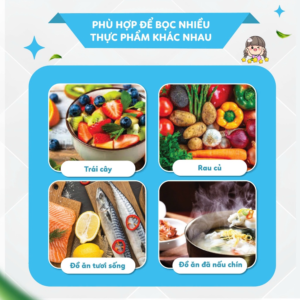 COMBO 4 Bịch Màng Bọc Thực Phẩm Bo Chun MyJae (1 Bịch 50 Cái)