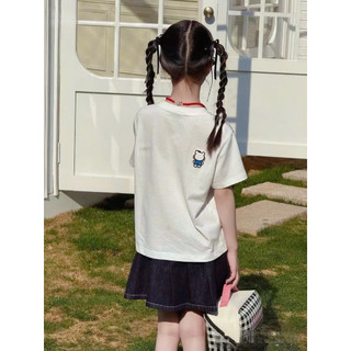 [B&G] Sét váy áo cotton trắng kèm chân váy jean mềm có quần bảo hộ cho bé gái từ 12-45kg(2-12 tuổi)