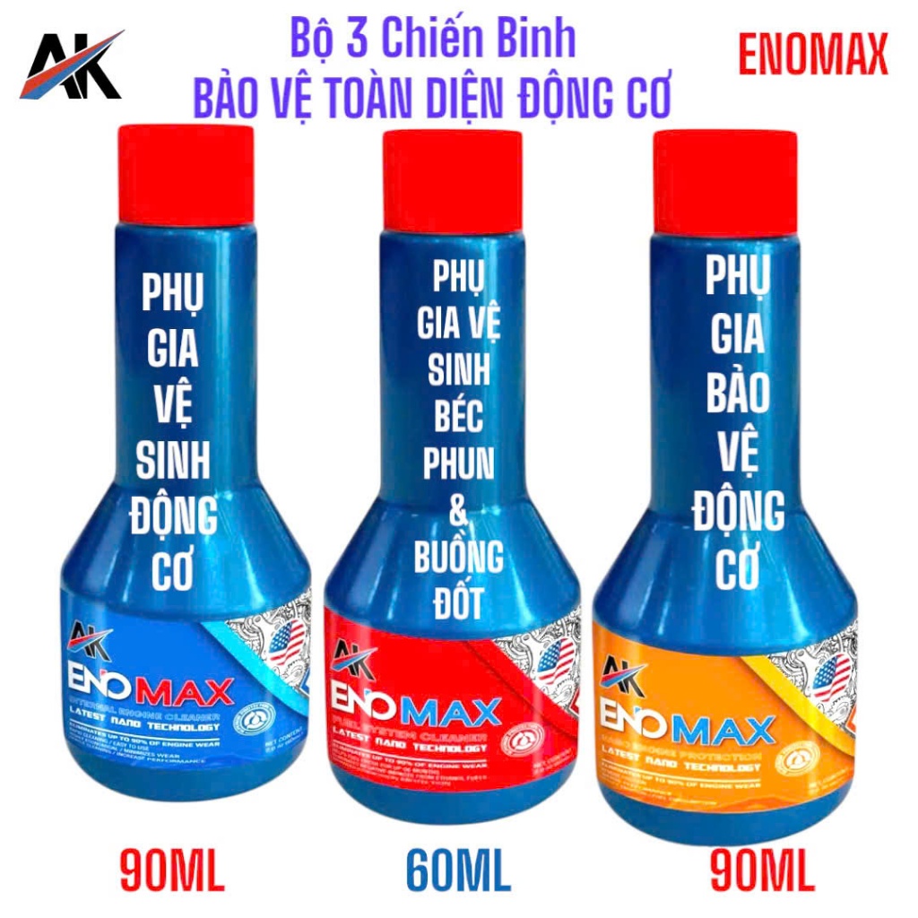 COMBO BỘ 3  PHỤ GIA ENOMAX - CHIẾN BINH BẢO VỆ TOÀN DIỆN ĐỘNG CƠ