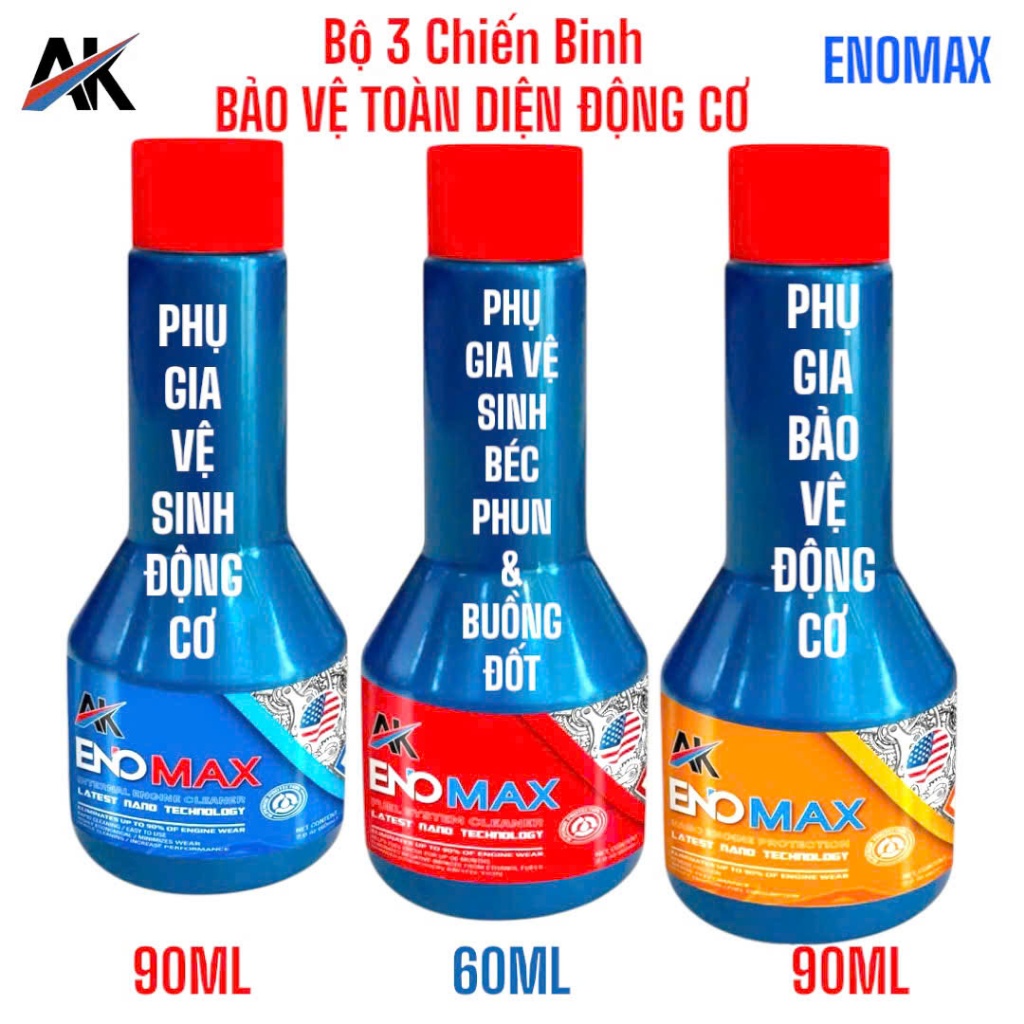 COMBO BỘ 3  PHỤ GIA ENOMAX - CHIẾN BINH BẢO VỆ TOÀN DIỆN ĐỘNG CƠ