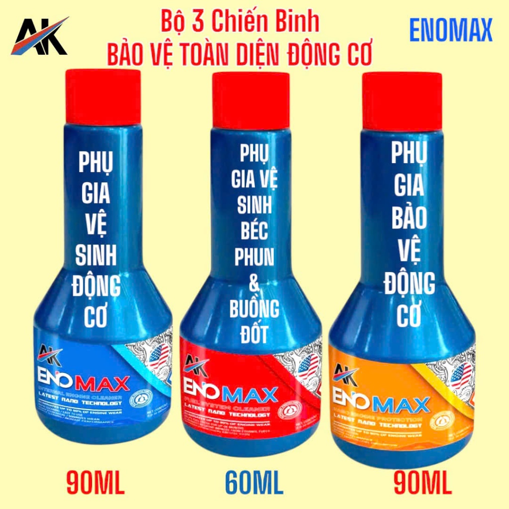 COMBO BỘ 3  PHỤ GIA ENOMAX - CHIẾN BINH BẢO VỆ TOÀN DIỆN ĐỘNG CƠ