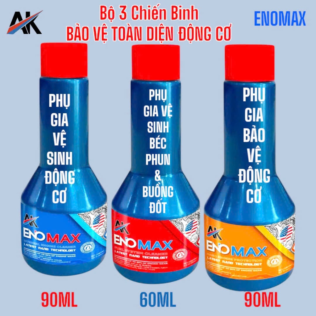 COMBO BỘ 3  PHỤ GIA ENOMAX - CHIẾN BINH BẢO VỆ TOÀN DIỆN ĐỘNG CƠ