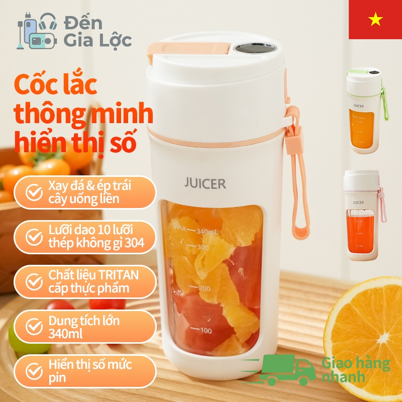 máy ép trái cây -MÁY SINH TỐ CẦM TAY 10 LƯỠI - SẠC PIN
