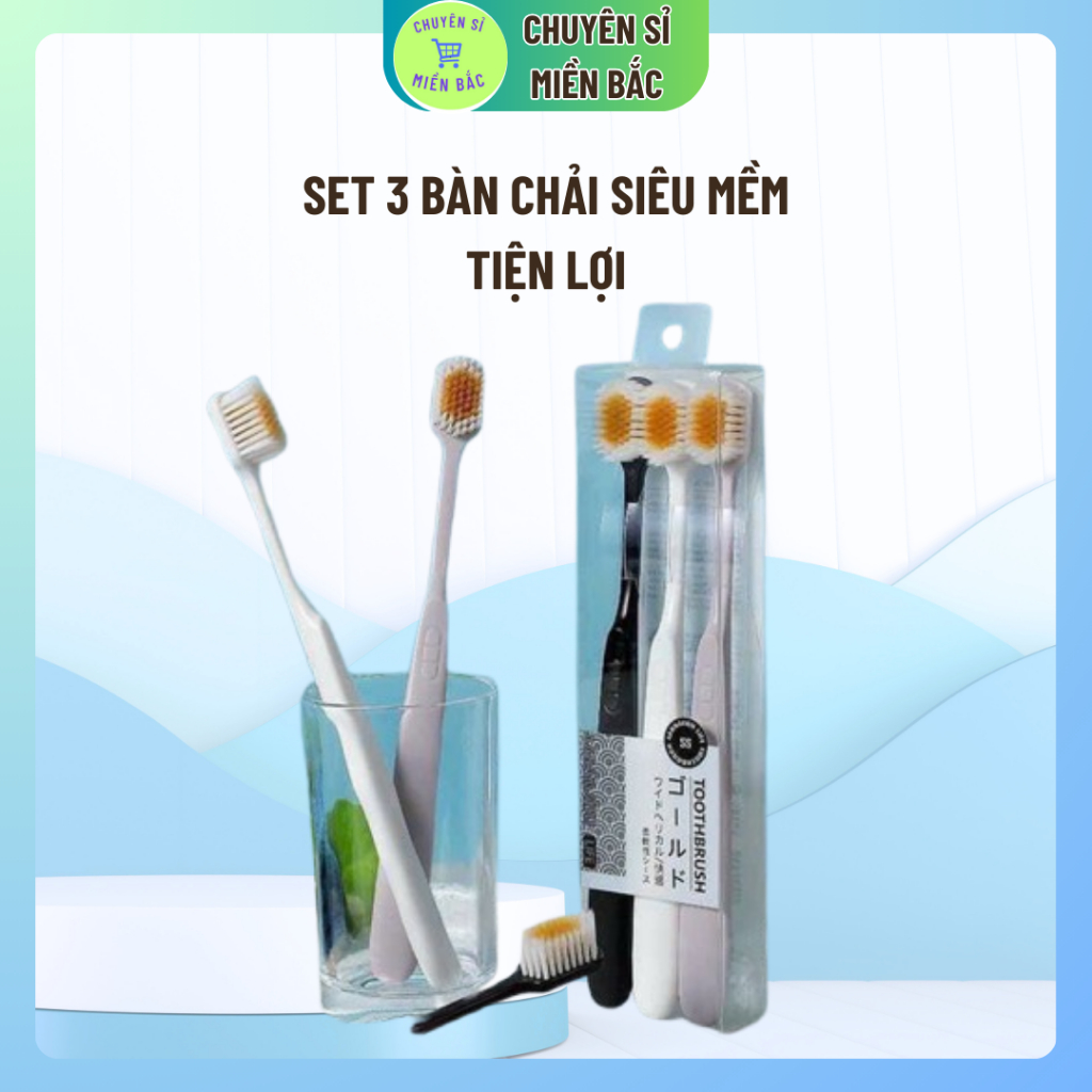Set 3 Bàn Chải Siêu Mềm TOOTHBRUSH Nhật