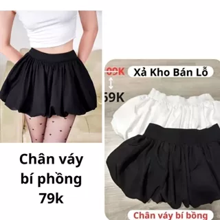 [NANEECLOTHING] Chân váy bí bồng (có quần bo chun bảo hộ) Mint.stu