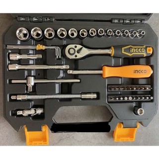 ĐỒ NGHỀ INGCO Bộ 45 đầu tuýp 1/4" và cần 2 chiều HKTS14451 (Cam kết Chính Hãng 100%)