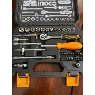 ĐỒ NGHỀ INGCO Bộ 45 đầu tuýp 1/4" và cần 2 chiều HKTS14451 (Cam kết Chính Hãng 100%)