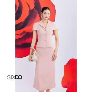 Chân váy hồng nâu SIXDO (Mauve Woven Flared Skirt)
