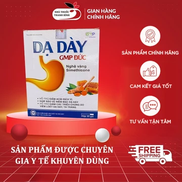 Dạ Dày GMP Đức (hộp 20 gói 10ml) hỗ trợ giảm viêm loét dạ dày trào ngược ợ hơi nóng rát