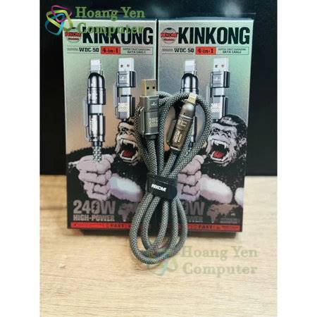 Cáp Sạc Đa Năng 4 IN 1 Wekome WDC-50, Sạc nhanh QC3.0 PD20W PD240W - BH 6 Tháng Chính Hãng - Hoàng Yến Computer