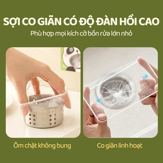 Túi lọc rác Topgia, lọc rác bồn rửa chén bát dạng rút tiện lợi, siêu dai bo chun co giãn