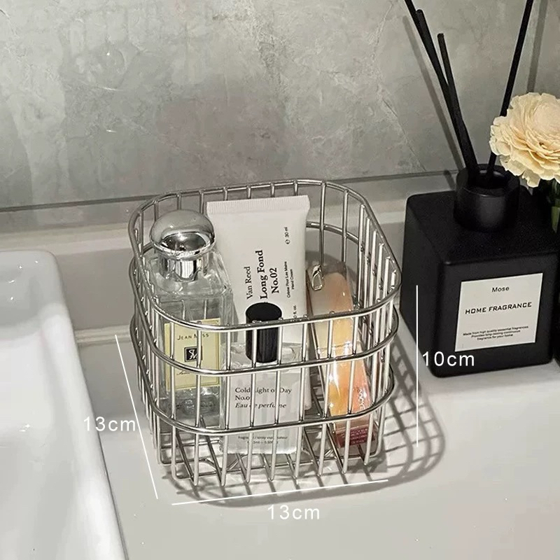 Giỏ Đựng Đồ Bằng Thép Không Gỉ Dụng Cụ Sắp Xếp Đa Chức Năng Để Bàn Mỹ Phẩm RECO | BigBuy360 - bigbuy360.vn