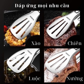 Kẹp Gắp Thức Ăn Đồ Nóng 18cm Kẹp Inox Dài Gấp Thực Phẩm Gắp Đồ Nướng Gắp Đá Đa Năng