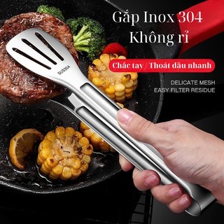 Kẹp Gắp Thức Ăn Đồ Nóng 18cm Kẹp Inox Dài Gấp Thực Phẩm Gắp Đồ Nướng Gắp Đá Đa Năng