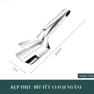 Kẹp Gắp Thực Phẩm Inox 304 Đầu Vuông Chuyên Dụng Cao Cấp .Kẹp Bản To Gắp Lật Cá Nướng/ Bít Tết