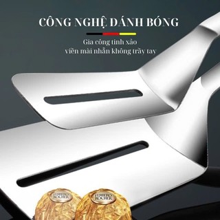 Kẹp Gắp Thực Phẩm Inox 304 Đầu Vuông Chuyên Dụng Cao Cấp .Kẹp Bản To Gắp Lật Cá Nướng/ Bít Tết