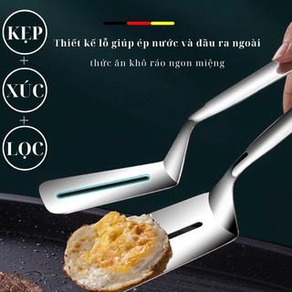 Kẹp Gắp Thực Phẩm Inox 304 Đầu Vuông Chuyên Dụng Cao Cấp .Kẹp Bản To Gắp Lật Cá Nướng/ Bít Tết
