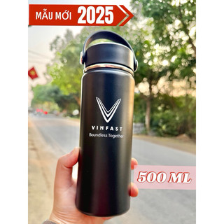 Bình nước quà tặng Vinfast 530ml giữ nhiệt nóng/lạnh có quai xách nhựa cao cấp, inox 304. Vinfast thermal bottle