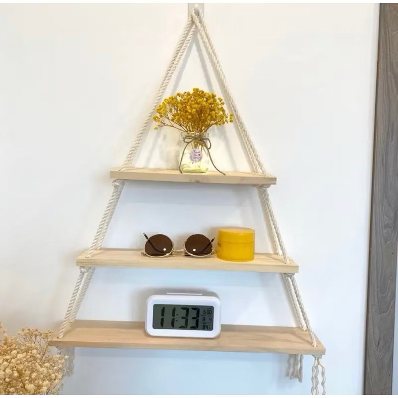 Kệ Gỗ Treo Tường Trang Trí Decor Phòng khách Phòng Ngủ Thanh Ngang - Tặng Kèm Phụ Kiện