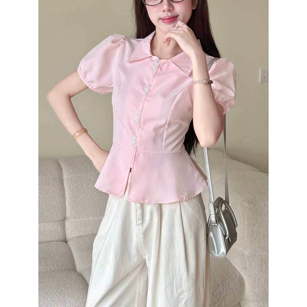 Áo sơ mi kiểu tay bồng cúc nhỏ Miha Studio