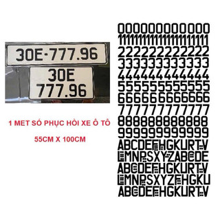 chữ và số phục hồi biển số xe hơi xe ô tô về cho thợ dán số đen