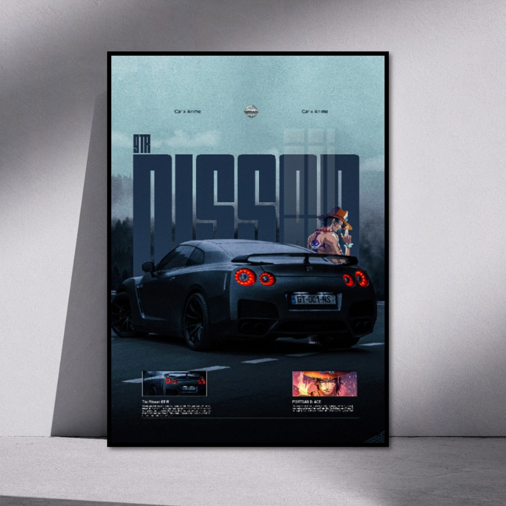 Poster Siêu Xe Collab Anime, Valorant  Tráng Gương Khung Composite Treo Tường Decor Phòng Khách Phòng Game