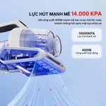 Máy hút bụi giường nệm có dây AQUA AQS-CMP105R(W)-VN - Công suất 400W, Lực hút 14K PA, Đèn UV diệt khuẩn, Bảo hành 12 th — ảnh 4