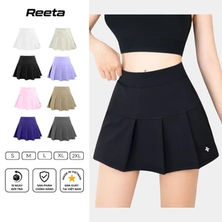 Chân váy pickle ball xếp ly thể thao 2 lớp Reeta chất vải co giãn mềm mịn tập pickle ball, golf, tennis,cầu lông…-A3014
