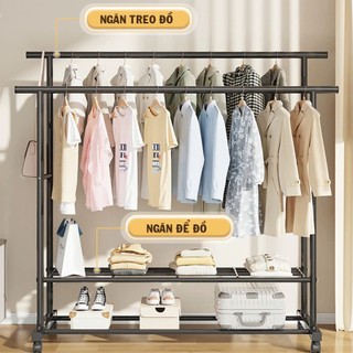 Giá treo quần áo Xào phơi đồ ban công Kệ để giày dép trong nhà có bánh xe tiện lợi