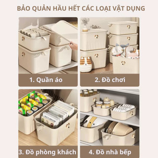 Hộp Nhựa Đựng Đồ Đa Năng Có Nắp Quai Cầm MAISON Hộp Đựng Đồ Quần Áo, Đồ Chơi Hình Cún Dễ Thương