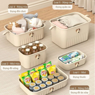 Hộp Nhựa Đựng Đồ Đa Năng Có Nắp Quai Cầm MAISON Hộp Đựng Đồ Quần Áo, Đồ Chơi Hình Cún Dễ Thương
