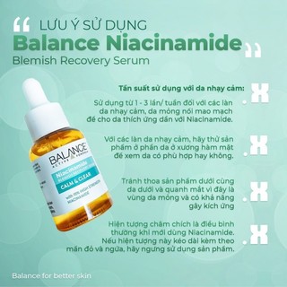 Serum Balance Niacinamide 15% Active Formula Blemish Recovery Ngừa Mụn Mờ Thâm 30ml Duduhouse