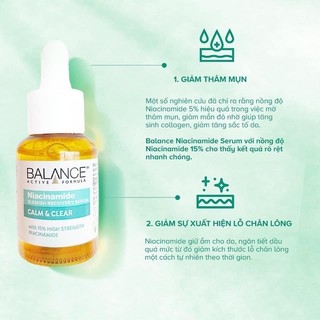 Serum Balance Niacinamide 15% Active Formula Blemish Recovery Ngừa Mụn Mờ Thâm 30ml Duduhouse