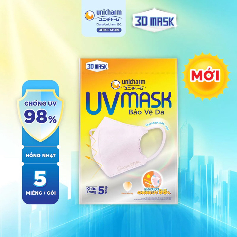Khẩu trang chống nắng Unicharm UV Mask 5 miếng