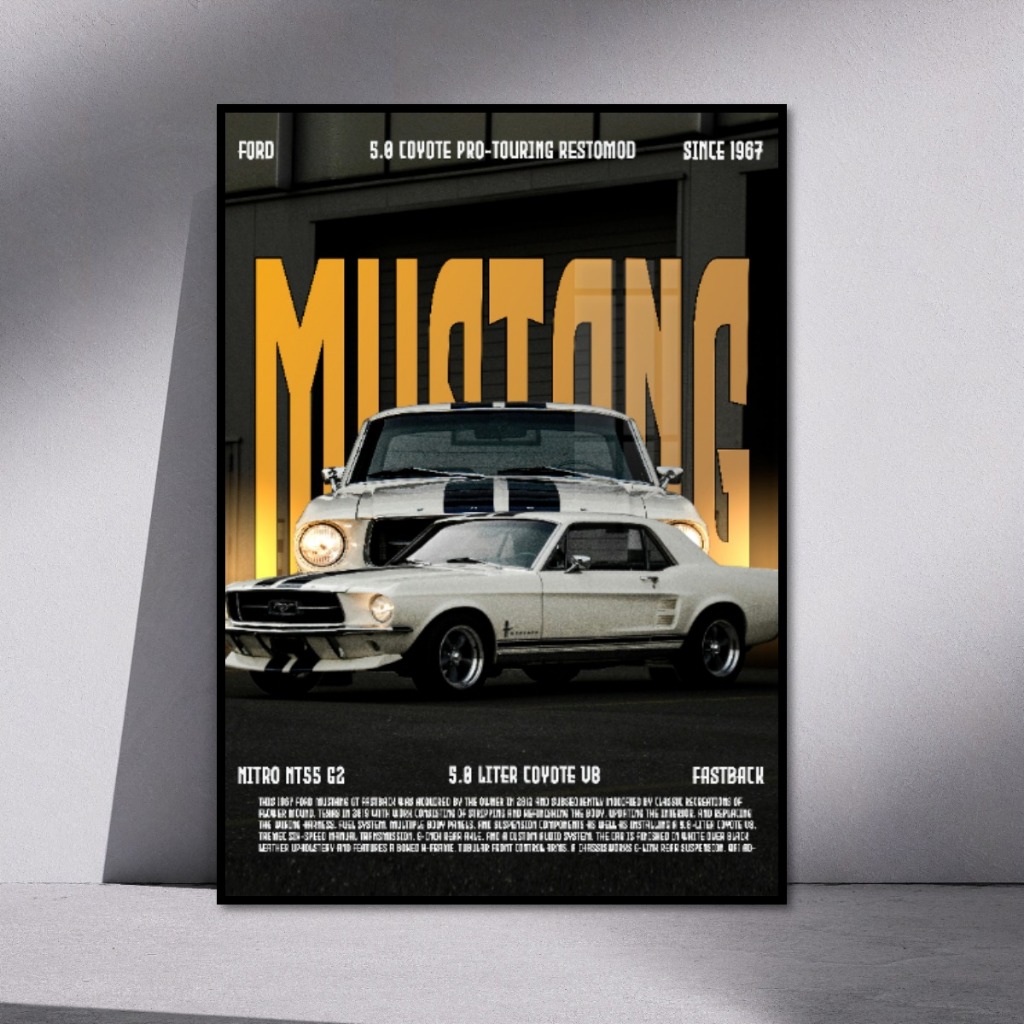 CAR POSTERS Tranh Siêu Xe Treo Tường Khung Composite Decor Tường, Trang Trí Nhà Cửa