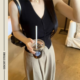 Gischy Áo Sát Nách Nút Cài Cổ Tim Xinh GISCHY HÀNG LOẠI 1 Phong Cách Hàn Quốc Sang Chảnh Cá Tính Dễ Phối Đồ Có Size