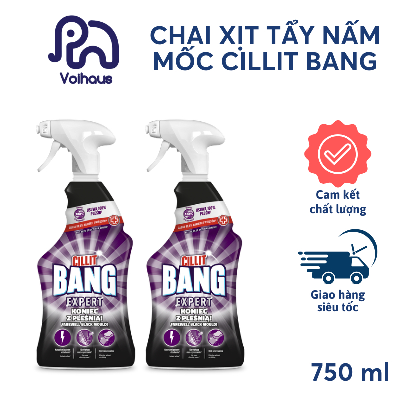 [SALE DATE T2/2027] CHAI XỊT TẨY VI KHUẨN NẤM MỐC ĐA NĂNG CILLIT BANG - CHAI 750ML